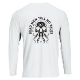 White long sleeve T-shirt with 'Dead Men Tell No Tales' Design