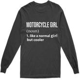 MOTORCYCLE GIRL LONG SLEEVE T SHIRT
