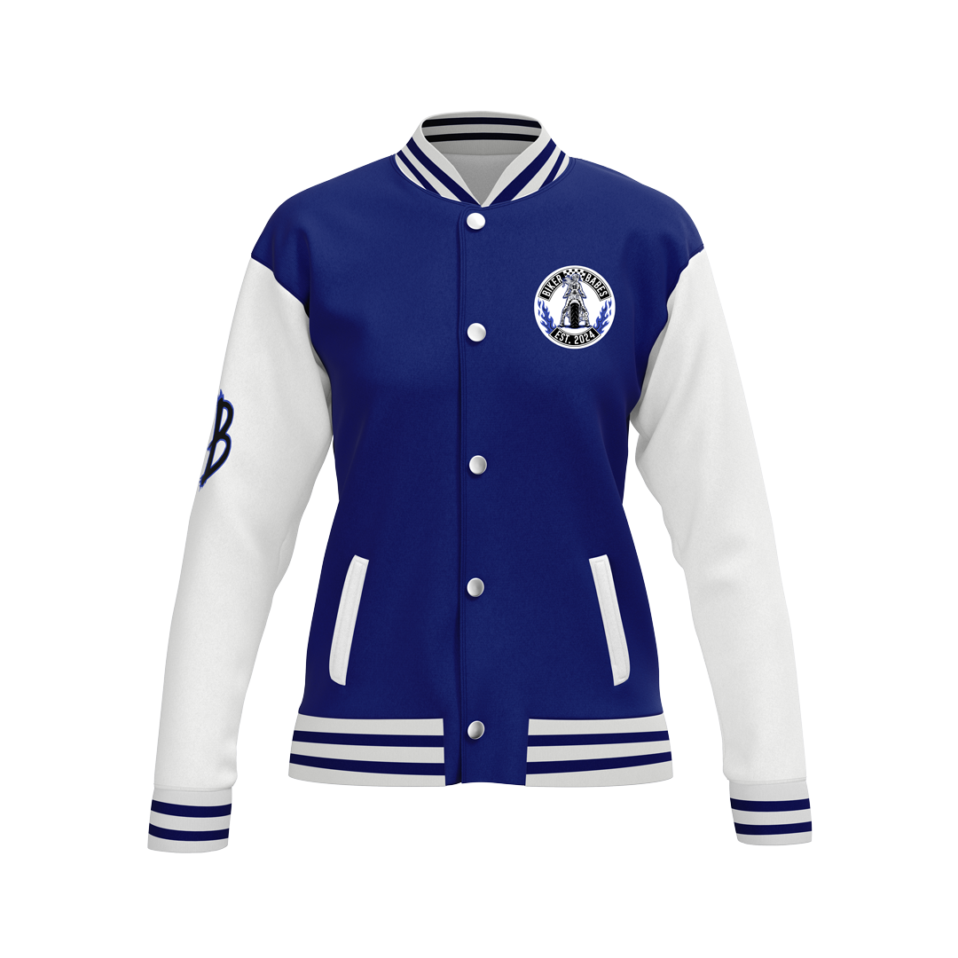 Biker Babes Original Blue Collection Custom Made Ladies Baseball Jacket