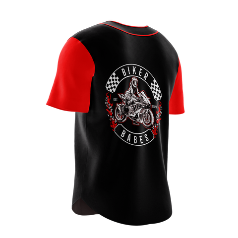 Biker Babes Sports Short Sleeve Baseball Shirt