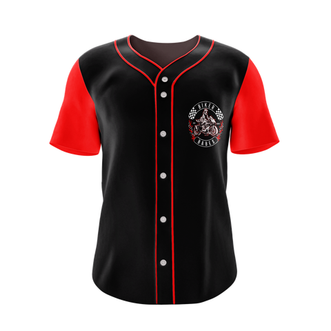Biker Babes Sports Short Sleeve Baseball Shirt