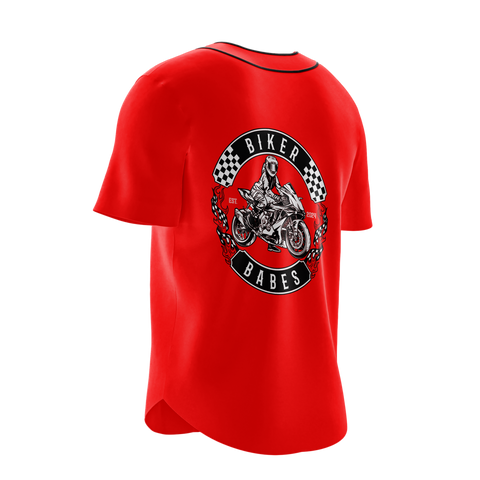 Biker Babes Sports Short Sleeve Baseball Shirt