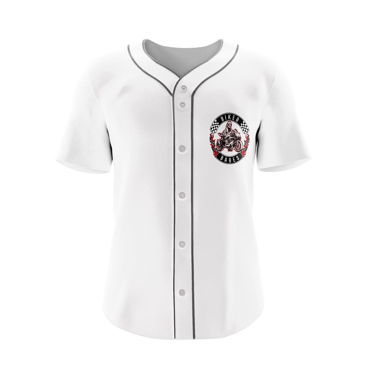 Biker Babes Sports Short Sleeve Baseball Shirt