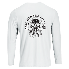 White long sleeve T-shirt with 'Dead Men Tell No Tales' Design