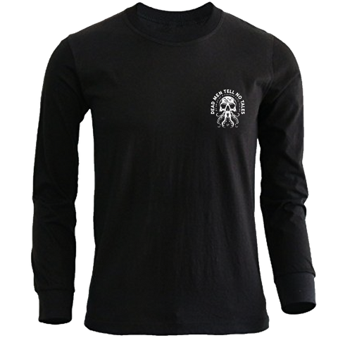 White long sleeve T-shirt with 'Dead Men Tell No Tales' Design