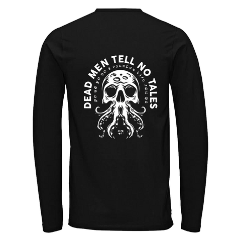 White long sleeve T-shirt with 'Dead Men Tell No Tales' Design