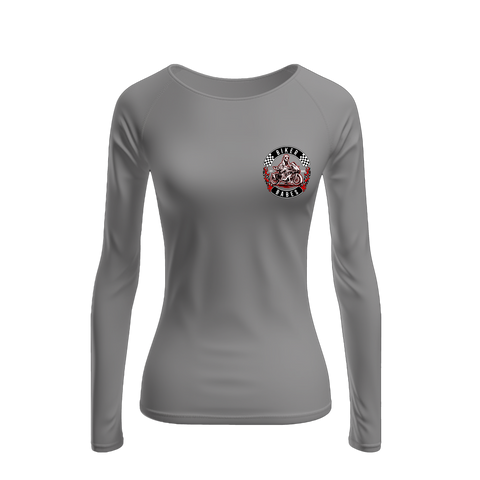 Biker Babes Sports Red Collection Biker Long Sleeve Raglan T shirt