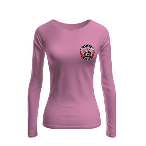 Biker Babes Sports Red Collection Biker Long Sleeve Raglan T shirt