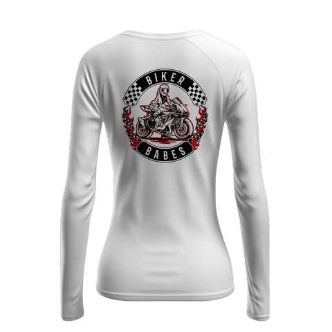 Biker Babes Sports Red Collection Biker Long Sleeve Raglan T shirt