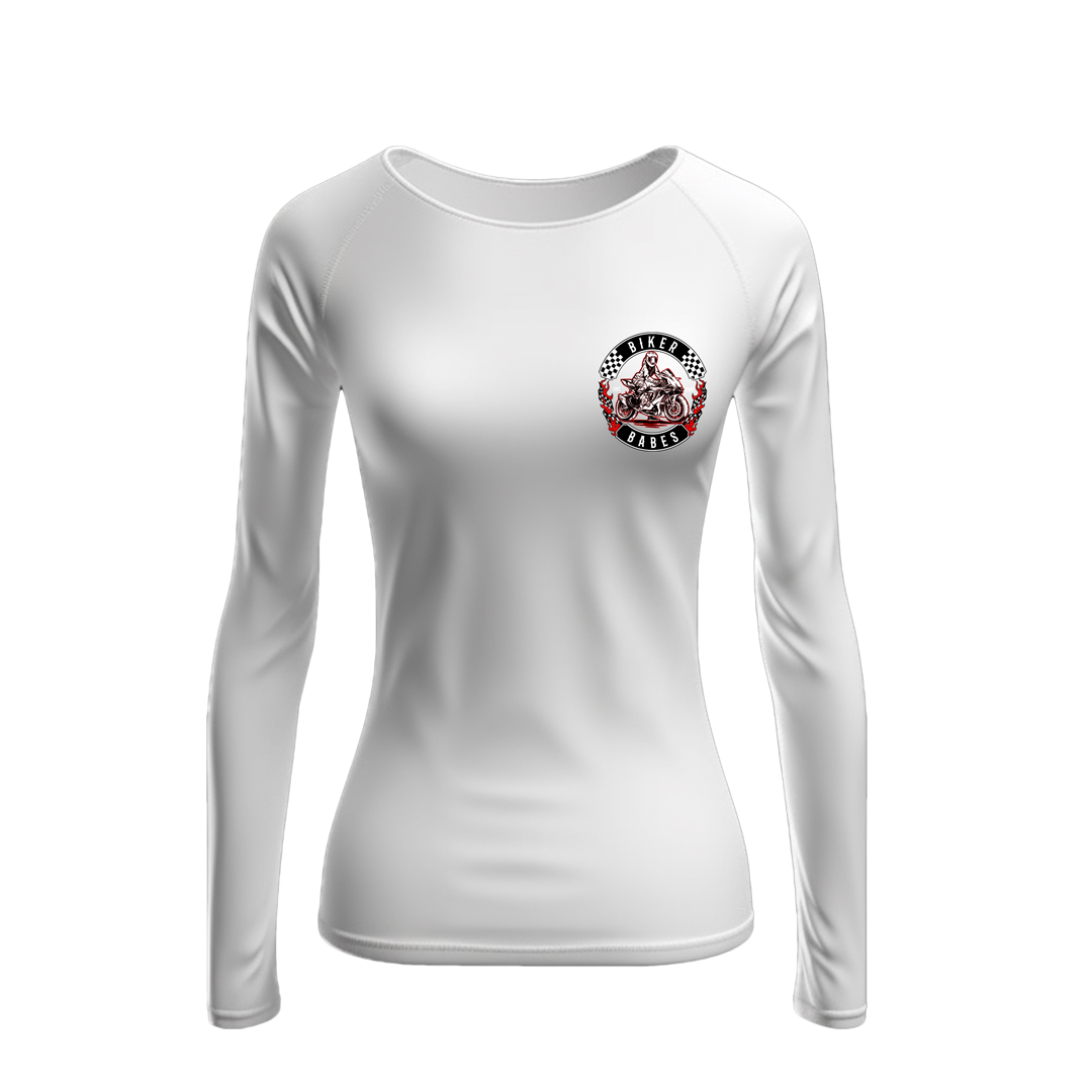 Biker Babes Sports Red Collection Biker Long Sleeve Raglan T shirt