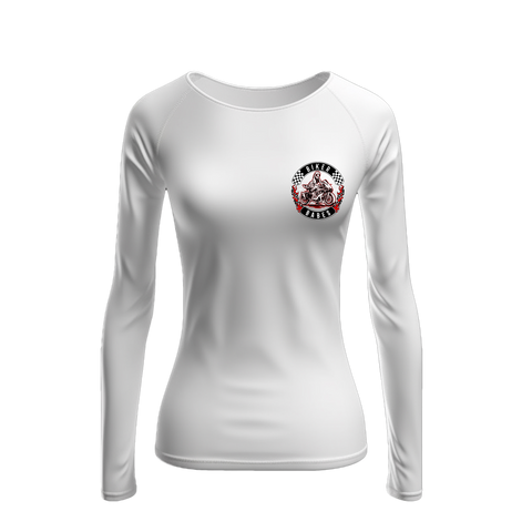 Biker Babes Sports Red Collection Biker Long Sleeve Raglan T shirt