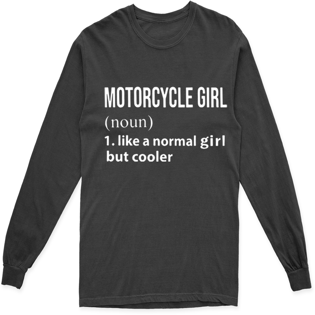 MOTORCYCLE GIRL LONG SLEEVE T SHIRT