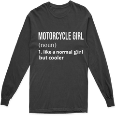 MOTORCYCLE GIRL LONG SLEEVE T SHIRT