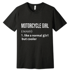 MOTORCYCLE GIRL SHORT SLEEVE T SHIRT