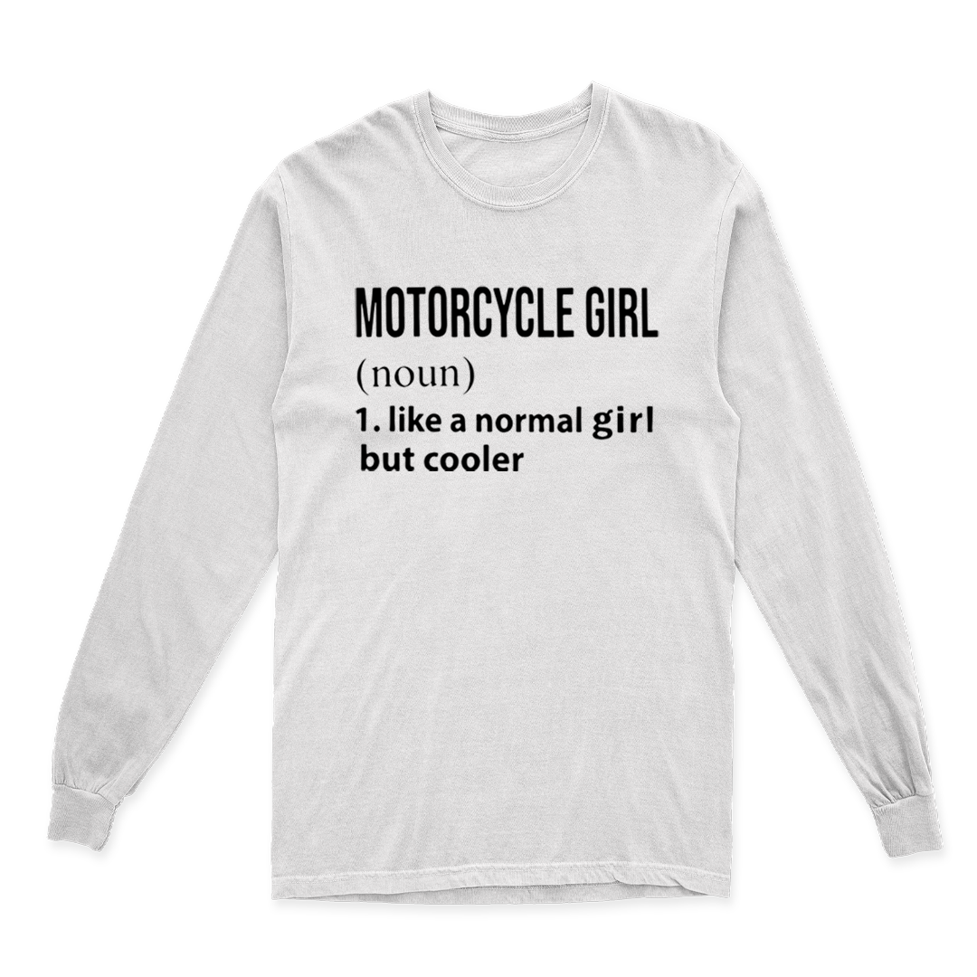 MOTORCYCLE GIRL LONG SLEEVE T SHIRT