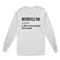 MOTORCYCLE GIRL LONG SLEEVE T SHIRT