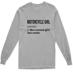 MOTORCYCLE GIRL LONG SLEEVE T SHIRT