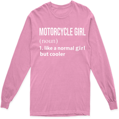 MOTORCYCLE GIRL LONG SLEEVE T SHIRT