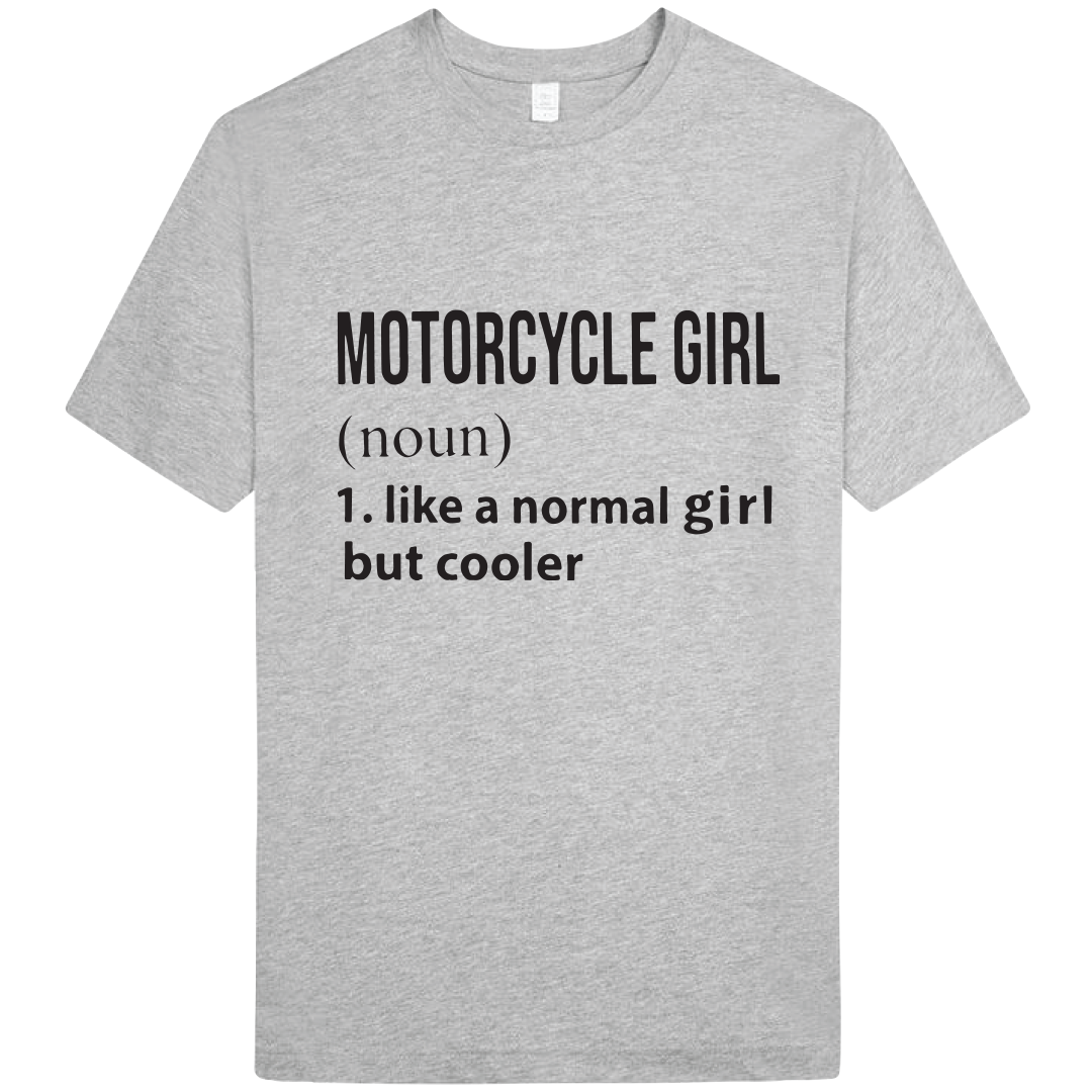 MOTORCYCLE GIRL SHORT SLEEVE T SHIRT