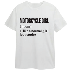 MOTORCYCLE GIRL SHORT SLEEVE T SHIRT