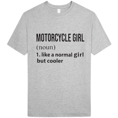 MOTORCYCLE GIRL SHORT SLEEVE T SHIRT