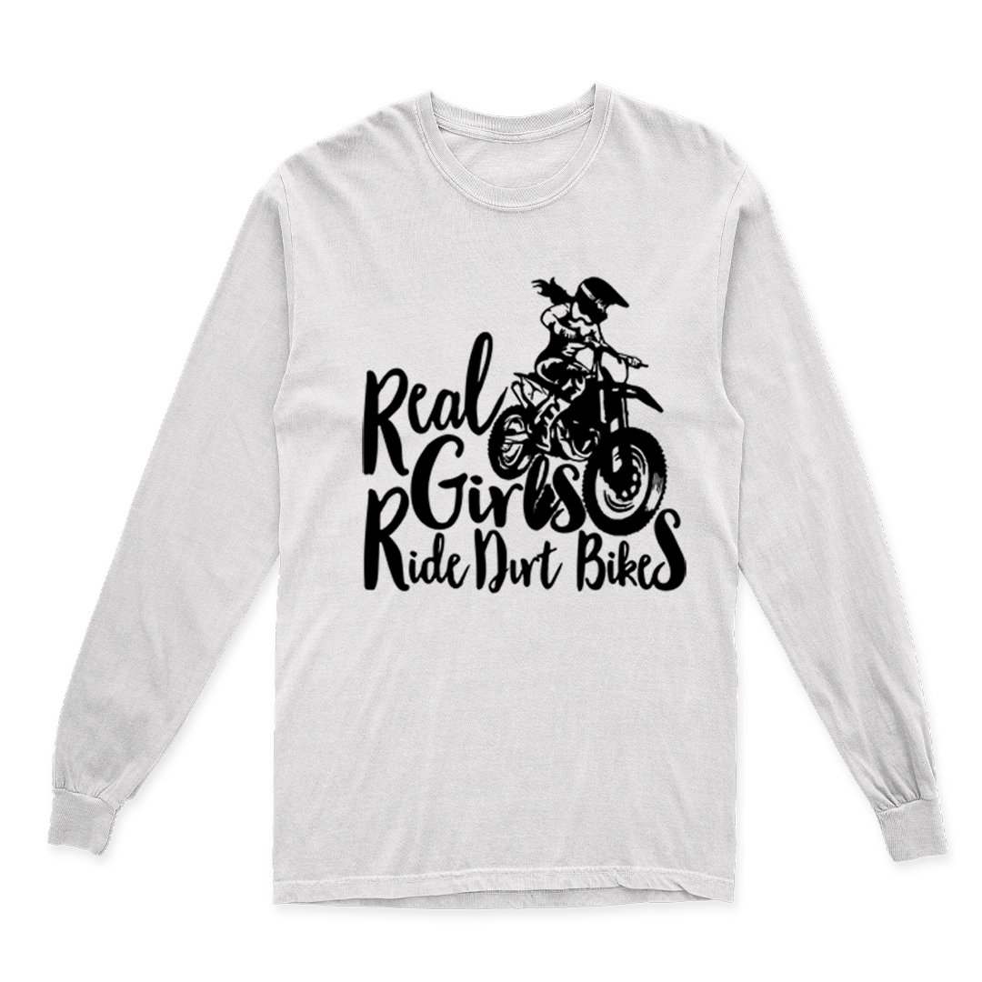 REAL GIRLS RIDE DIRT BIKES LONG SLEEVE T SHIRT