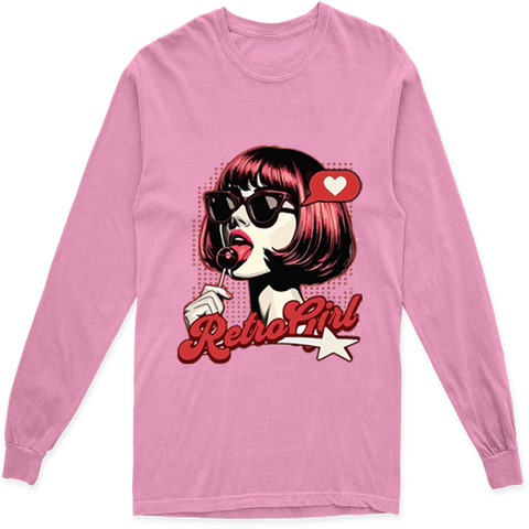RETRO GIRL LONG SLEEVE T SHIRT