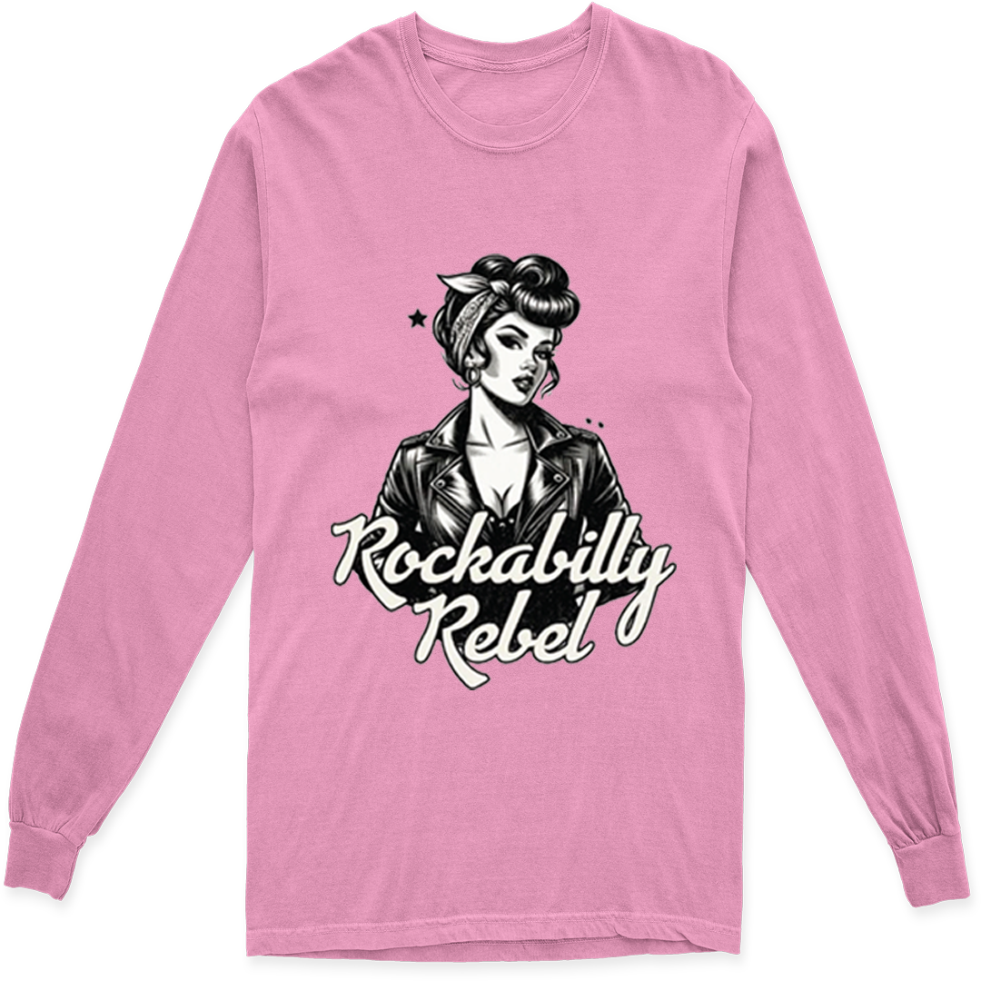 ROCKABILLY REBEL LONG SLEEVE T SHIRT – Biker Babes ROCKABILLY REBEL LONG SLEEVE T SHIRT – Biker Babes