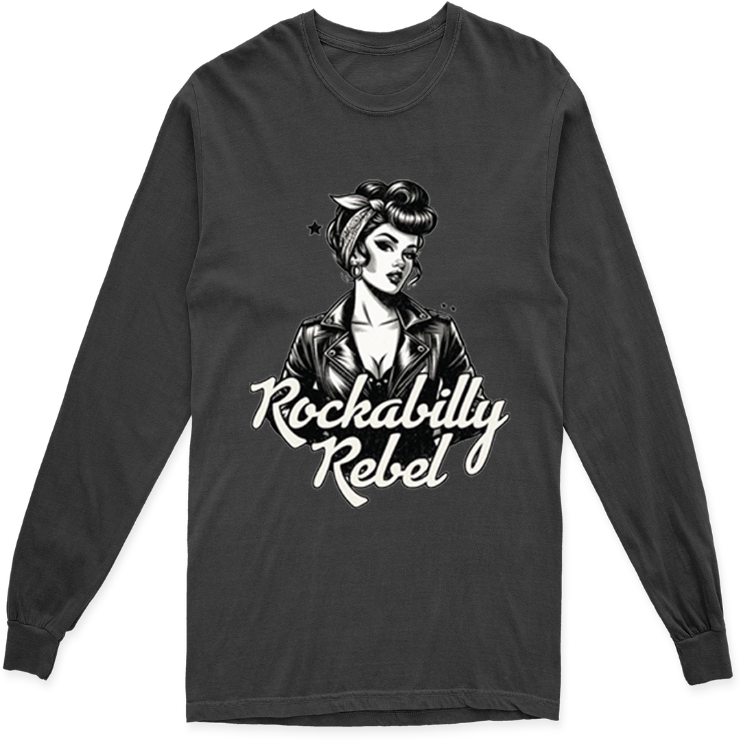 ROCKABILLY REBEL LONG SLEEVE T SHIRT