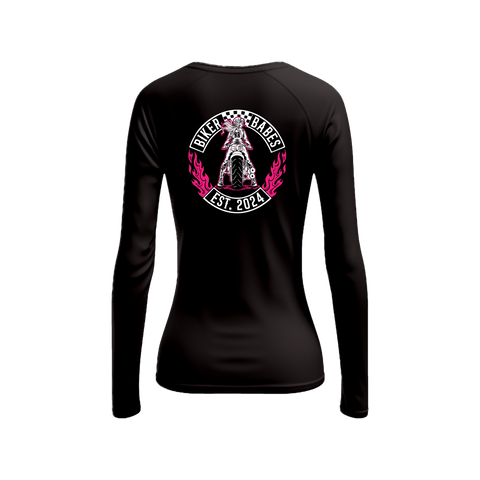 Biker Babes Hot Pink Collection Long sleeve Raglan T Shirt