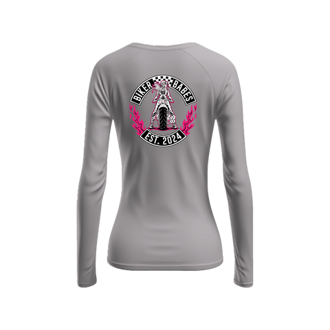Biker Babes Hot Pink Collection Long sleeve Raglan T Shirt