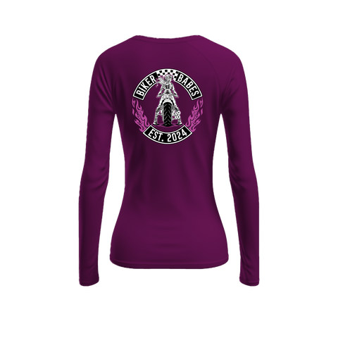 Biker Babes Purple Collection Long sleeve Raglan T Shirt