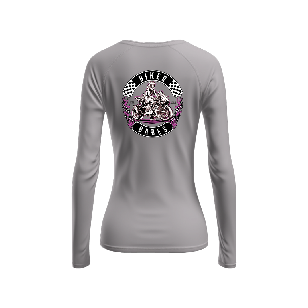 Biker Babes Sports Purple Collection Long sleeve Raglan T Shirt