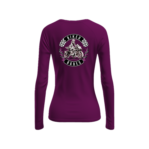 Biker Babes Sports Purple Collection Long sleeve Raglan T Shirt
