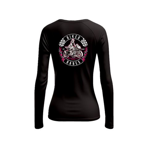 Biker Babes Sports Hot Pink Collection Long sleeve Raglan T Shirt