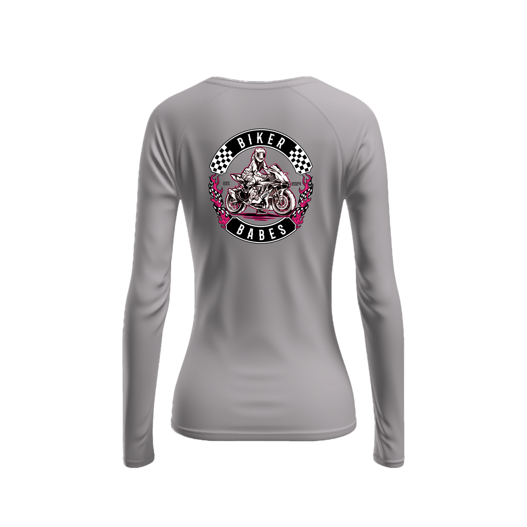 Biker Babes Sports Hot Pink Collection Long sleeve Raglan T Shirt