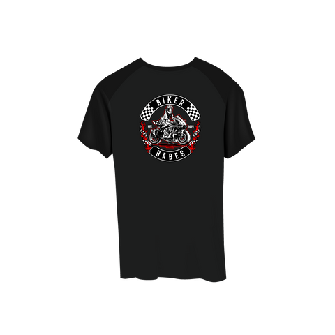 Biker Babes Sports Red collection Short Sleeve Raglan T Shirt