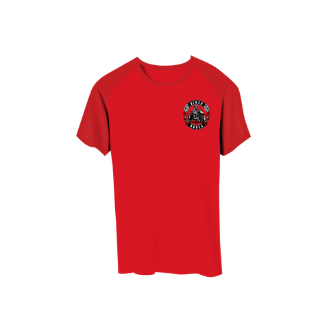 Biker Babes Sports Red collection Short Sleeve Raglan T Shirt