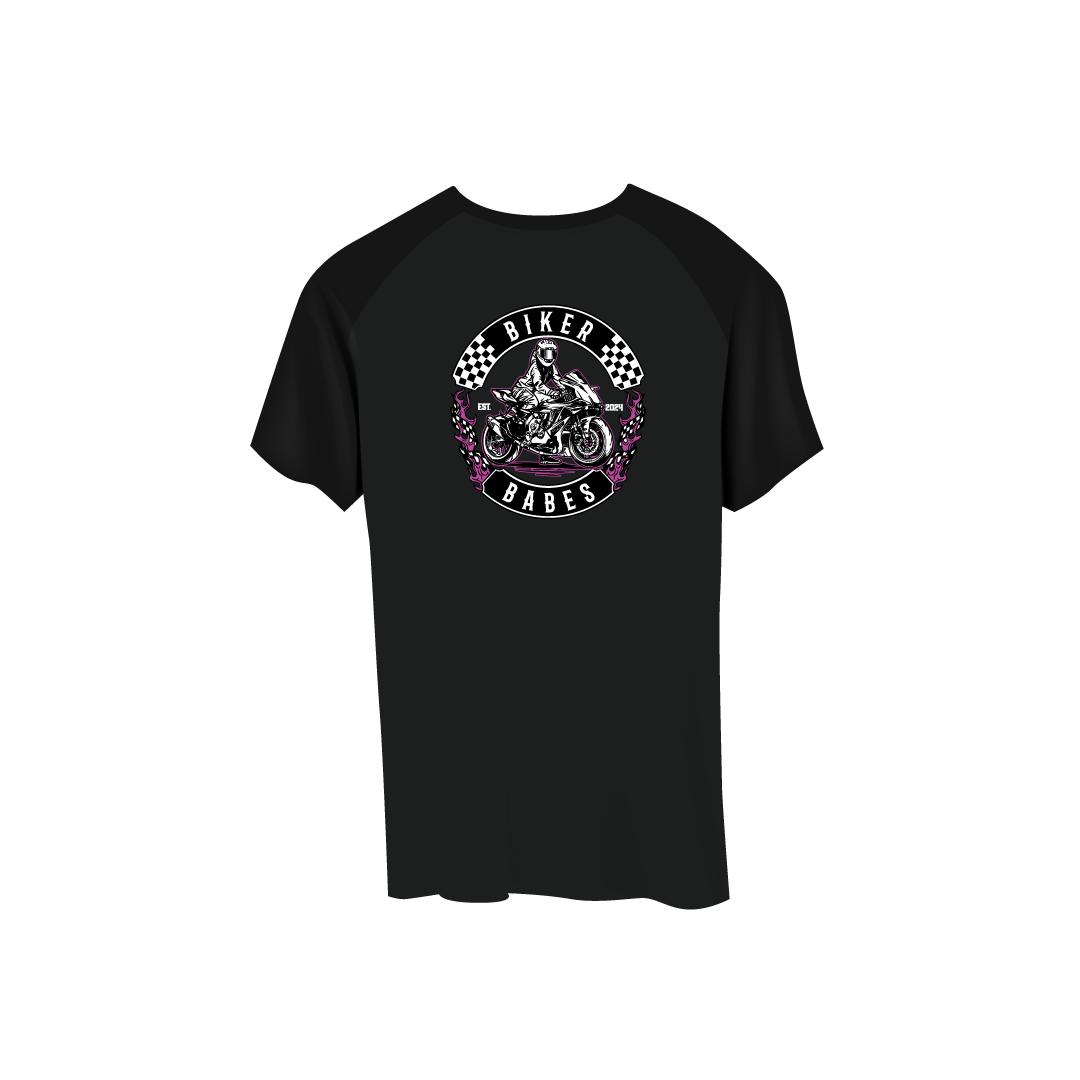 Biker Babes Sports Purple Collection Short Sleeve Raglan T Shirt