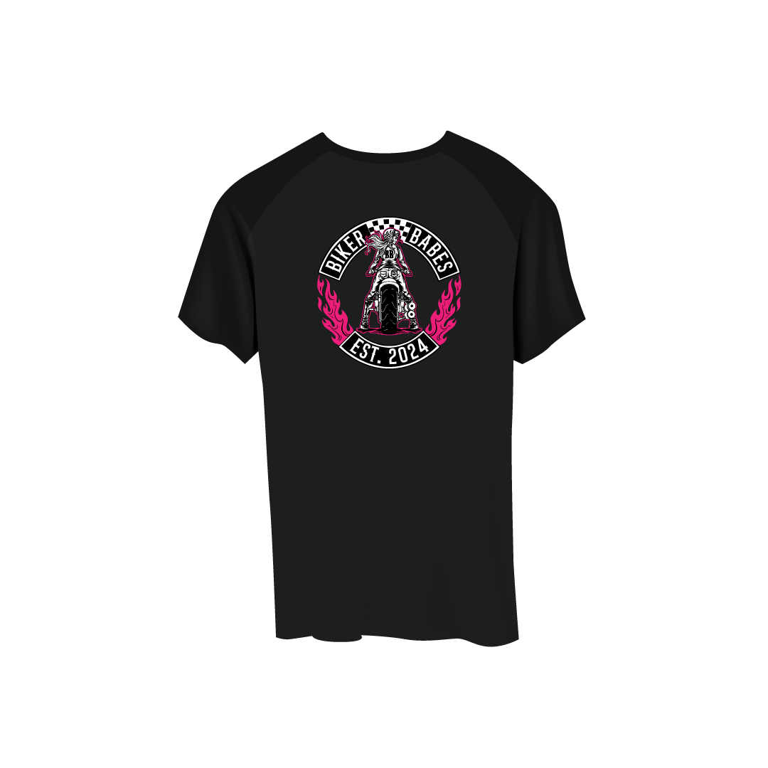 Biker Babes Hot Pink Collection Short Sleeve Raglan T Shirt