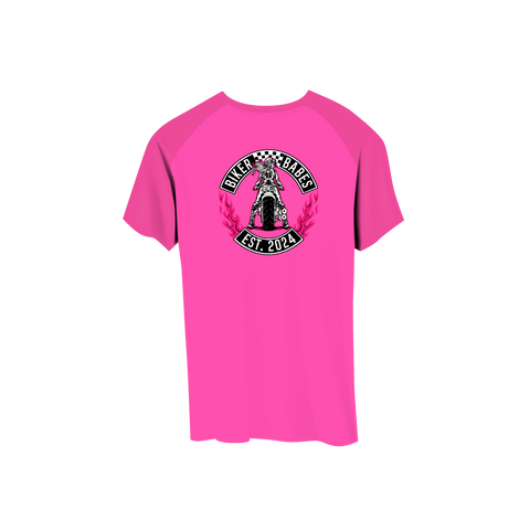 Biker Babes Hot Pink Collection Short Sleeve Raglan T Shirt