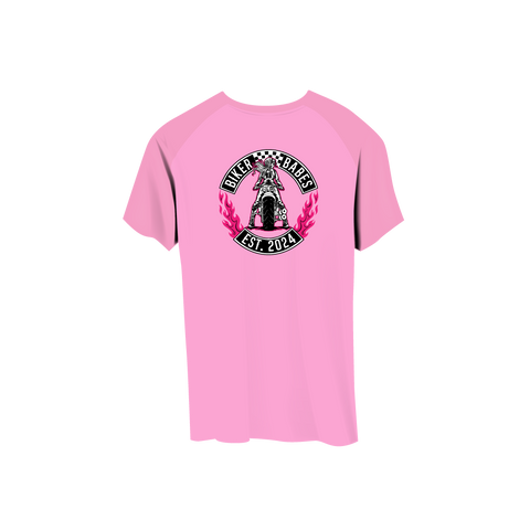 Biker Babes Hot Pink Collection Short Sleeve Raglan T Shirt
