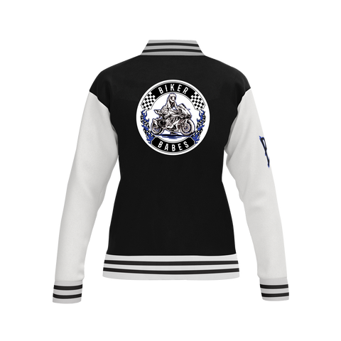Biker Babes Sports Blue Collection Custom Made Ladies Baseball Jacket