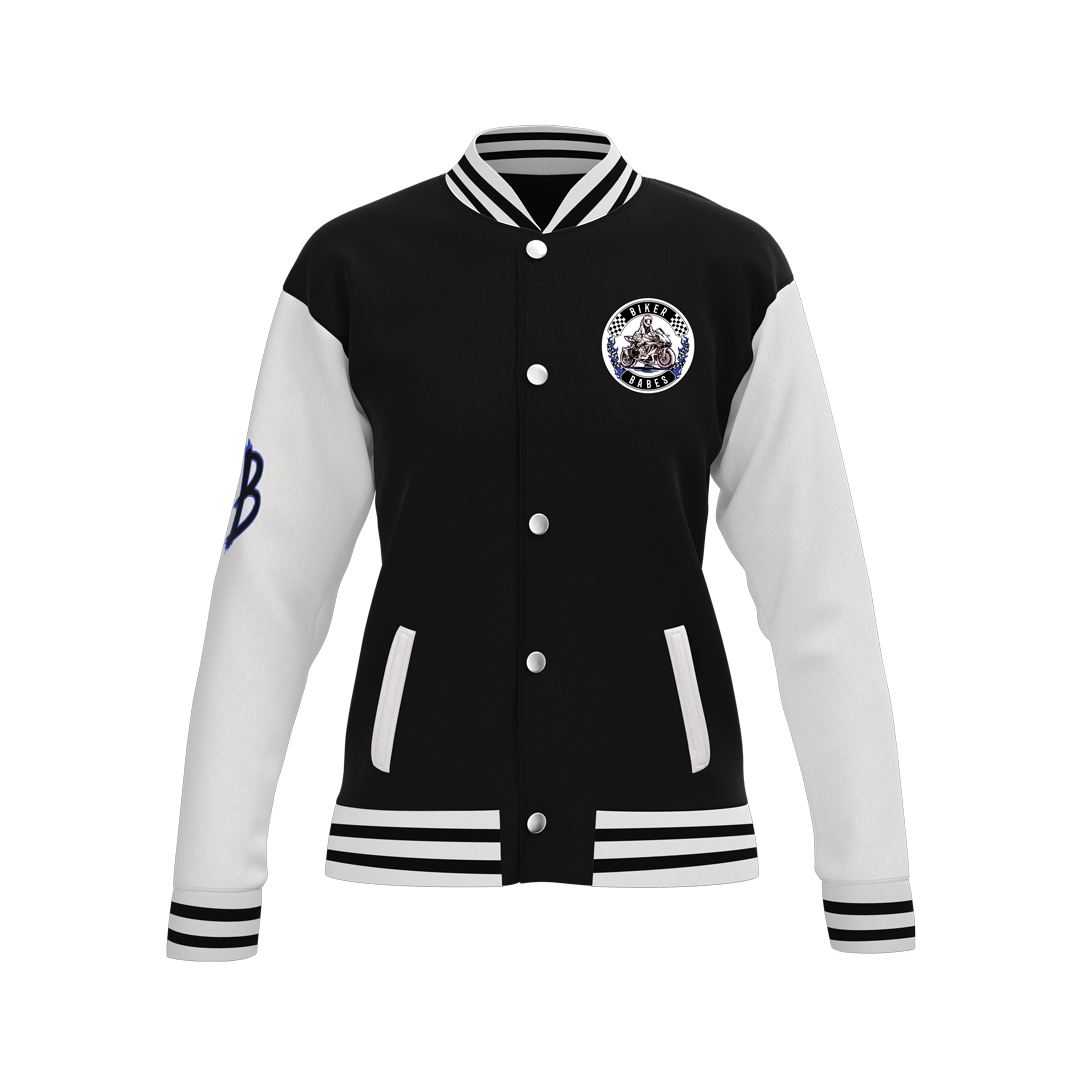 Biker Babes Sports Blue Collection Custom Made Ladies Baseball Jacket