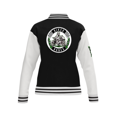 Biker Babes Sports Green Collection Custom Made Ladies Baseball Jacket