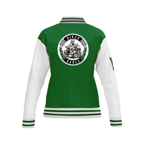 Biker Babes Sports Green Collection Custom Made Ladies Baseball Jacket