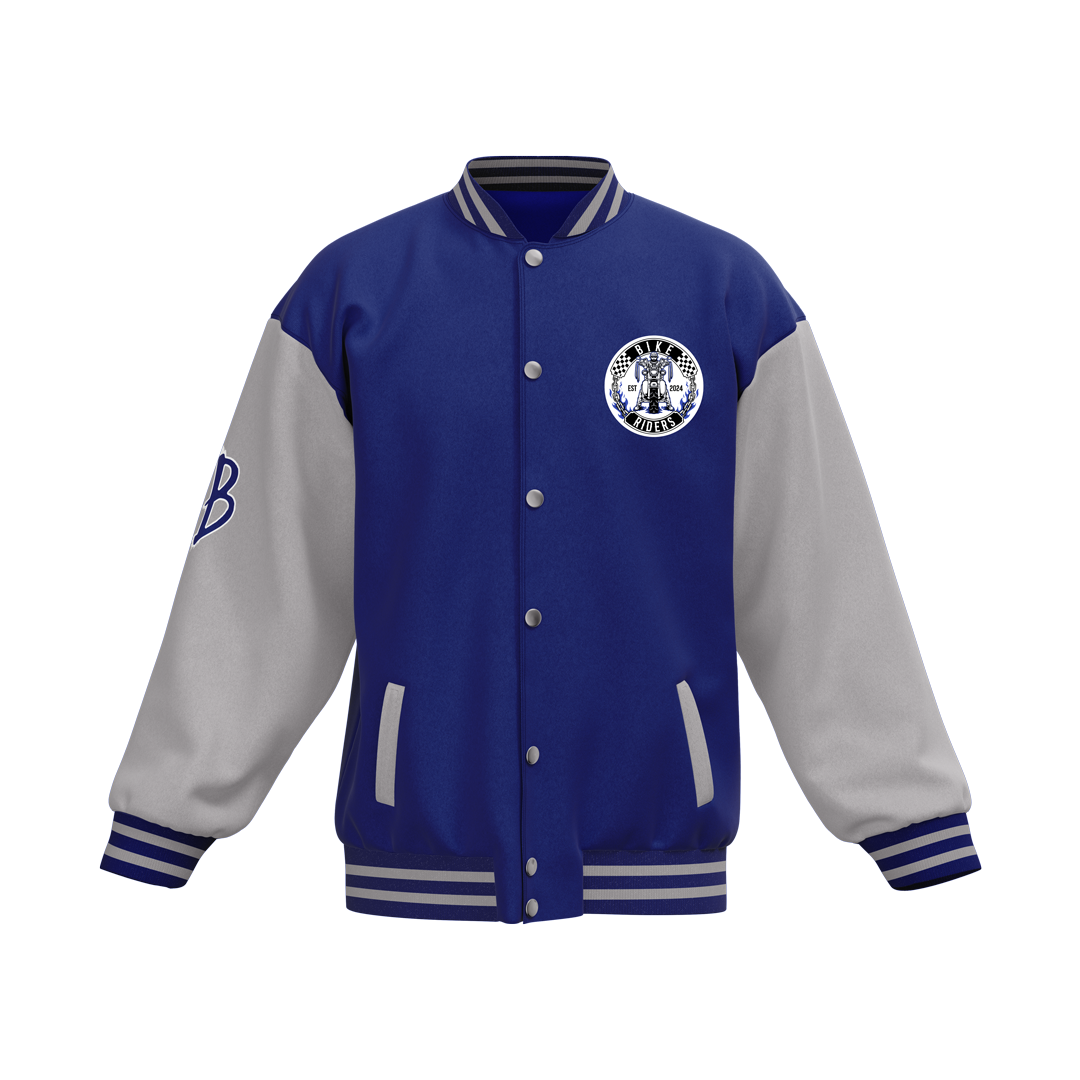 Biker Riders Blue Collection Custom Made Baseball Jacket