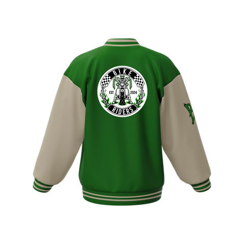 Biker Riders Green Collection Custom Made Baseball Jacket