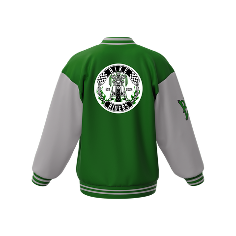 Biker Riders Green Collection Custom Made Baseball Jacket