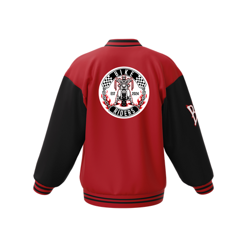 Biker Riders Red Collection Custom Made Baseball Jacket